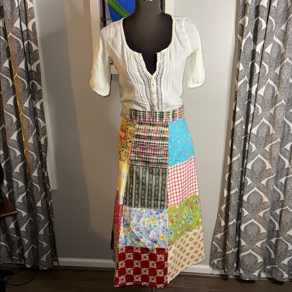 Raggedy Anne Marie Patchwork Maxi Wrap Skirt - Picture 1 of 6